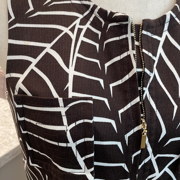 Tory Burch Palm Leaf Sleeveless Zipper Dress - Picture 2 of 14